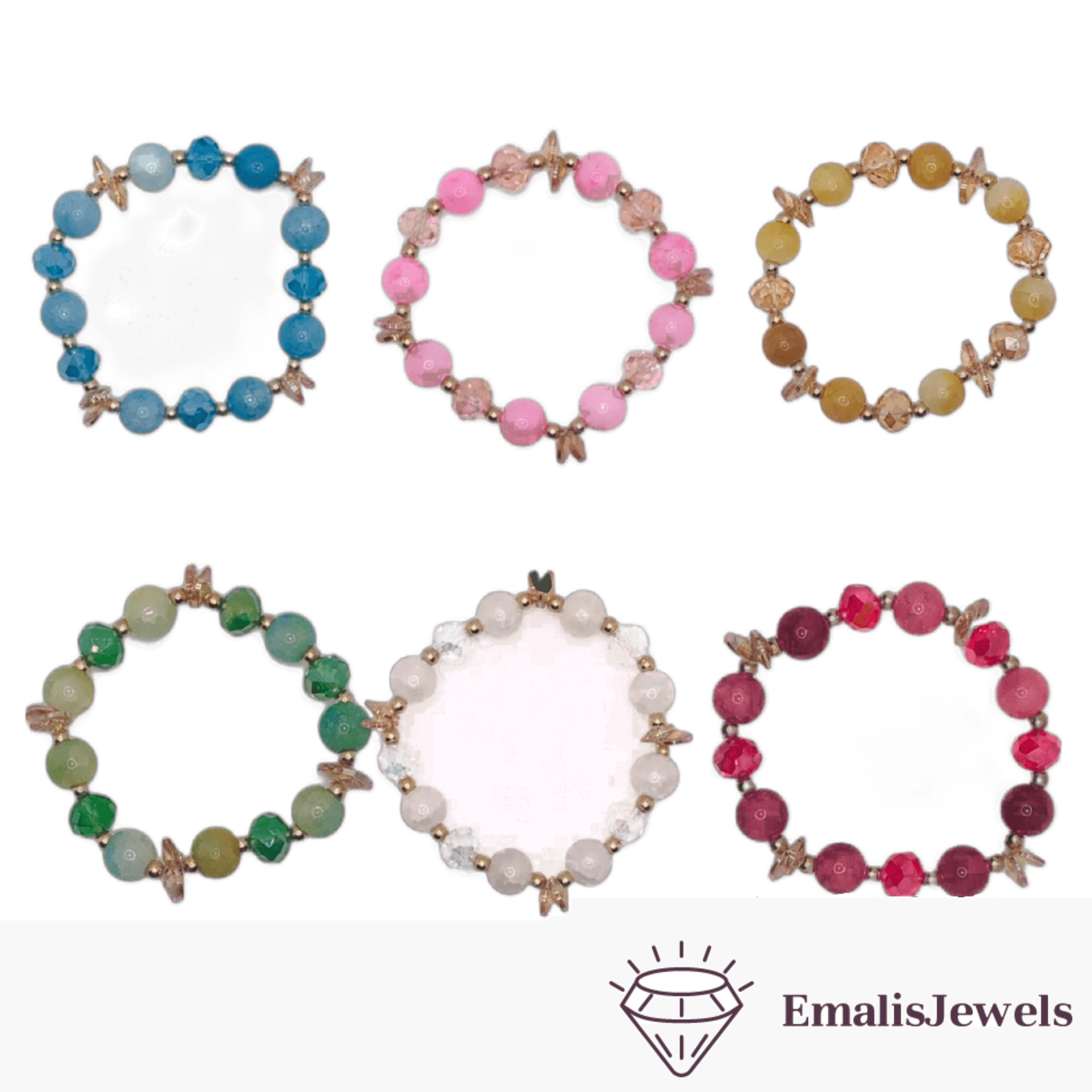 Beautiful Handmade Stone and Glass Beads Bracelets