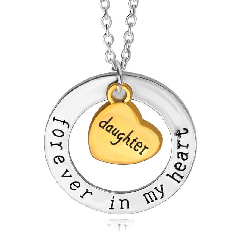 Beautiful message Forever in my Heart alloy chain Heart Necklace