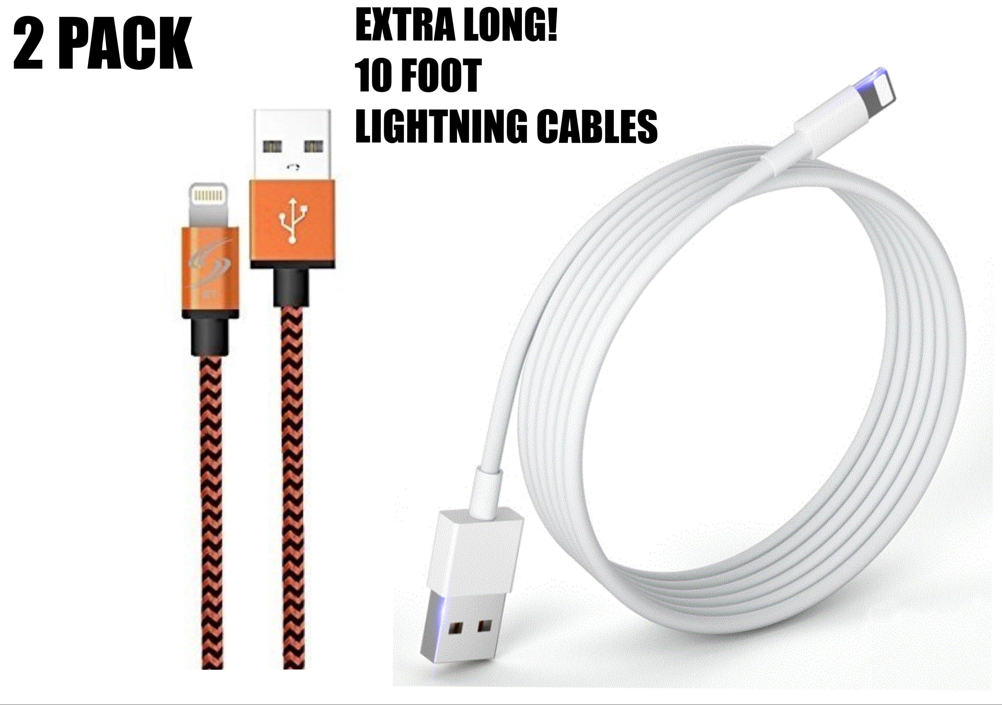 Extra Long 10 FEET Cable 2 Pack! Charger Compatible for Iphone