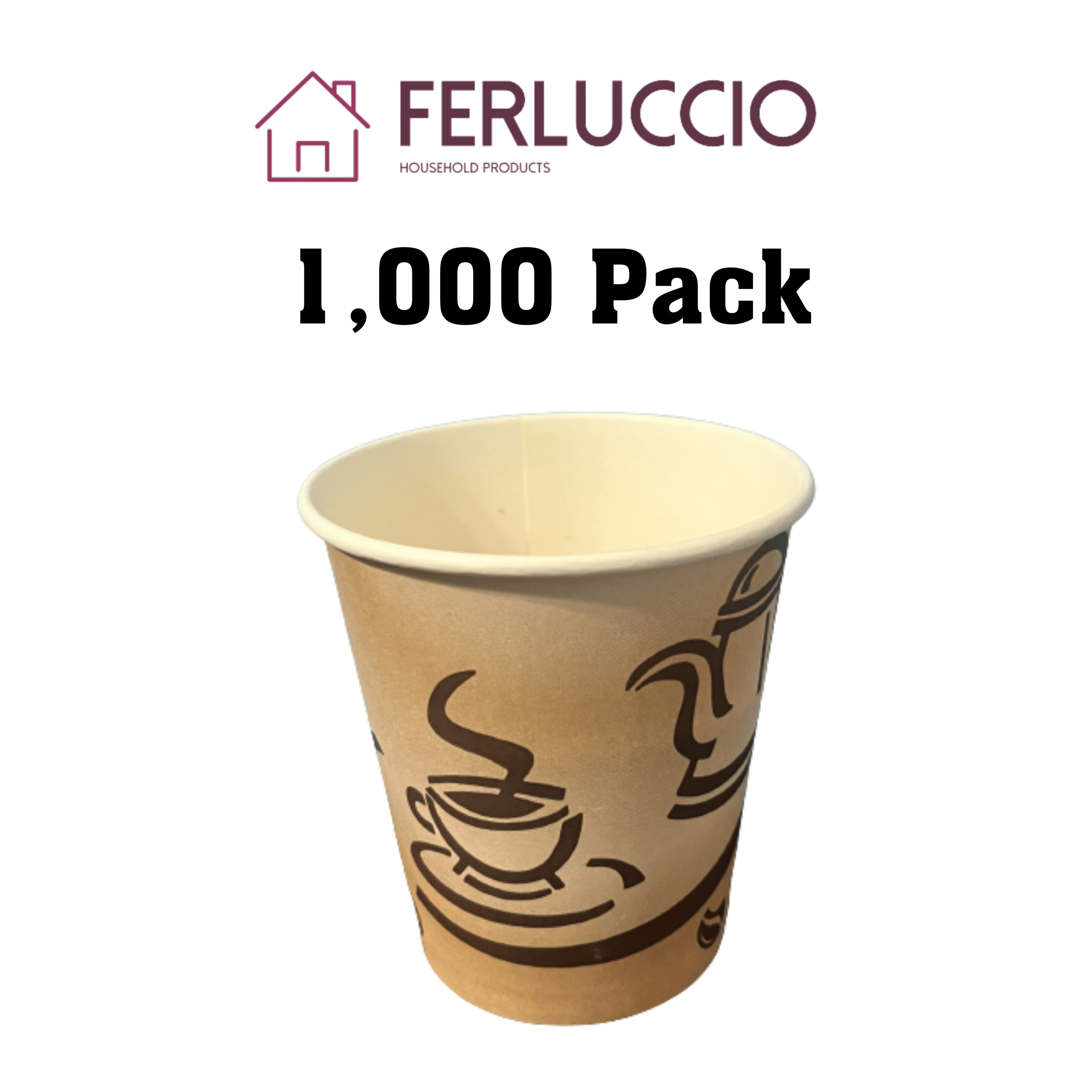 Ferluccio Hot Paper Coffee/Tea Cups 10 oz