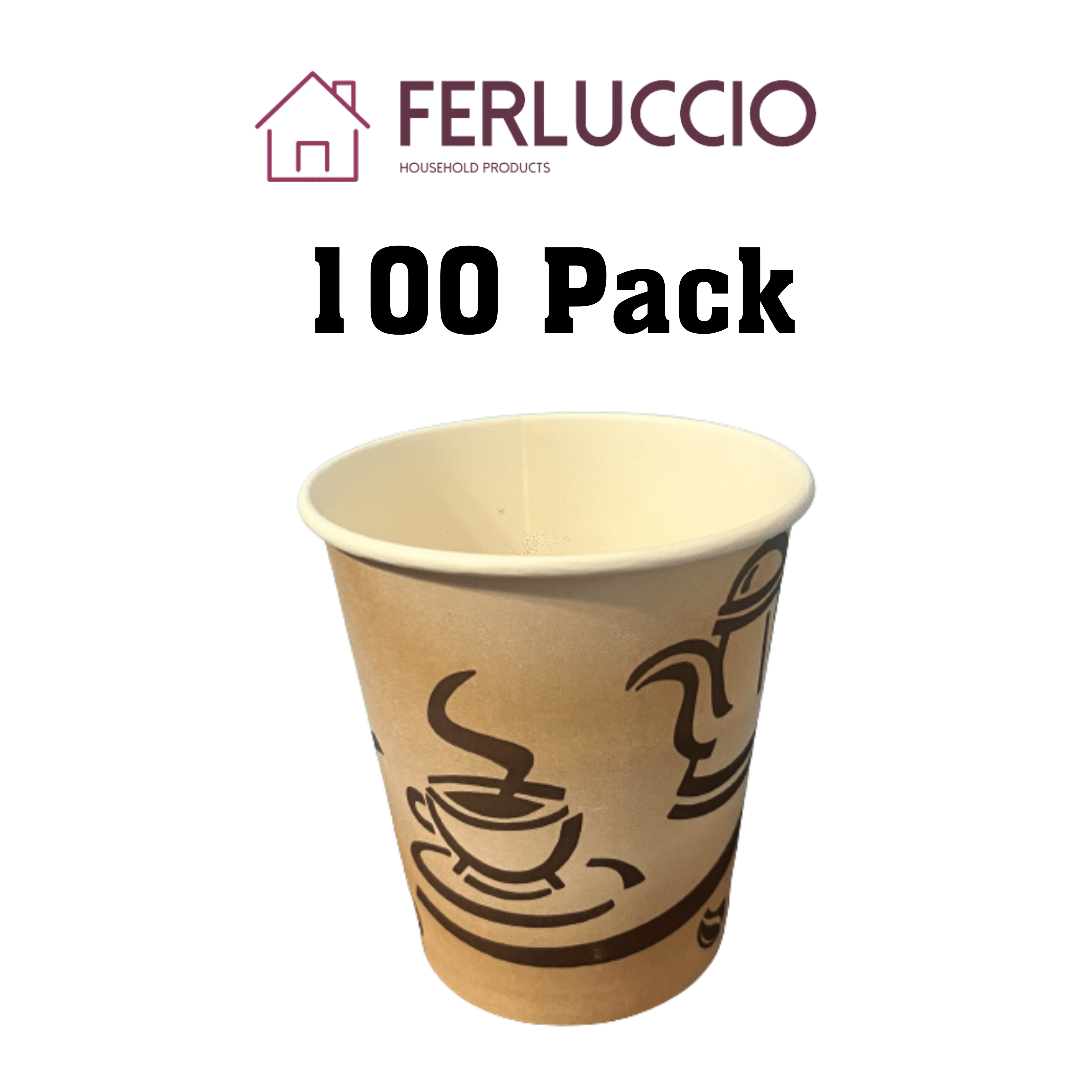 Ferluccio Hot Paper Coffee/Tea Cups 10 oz