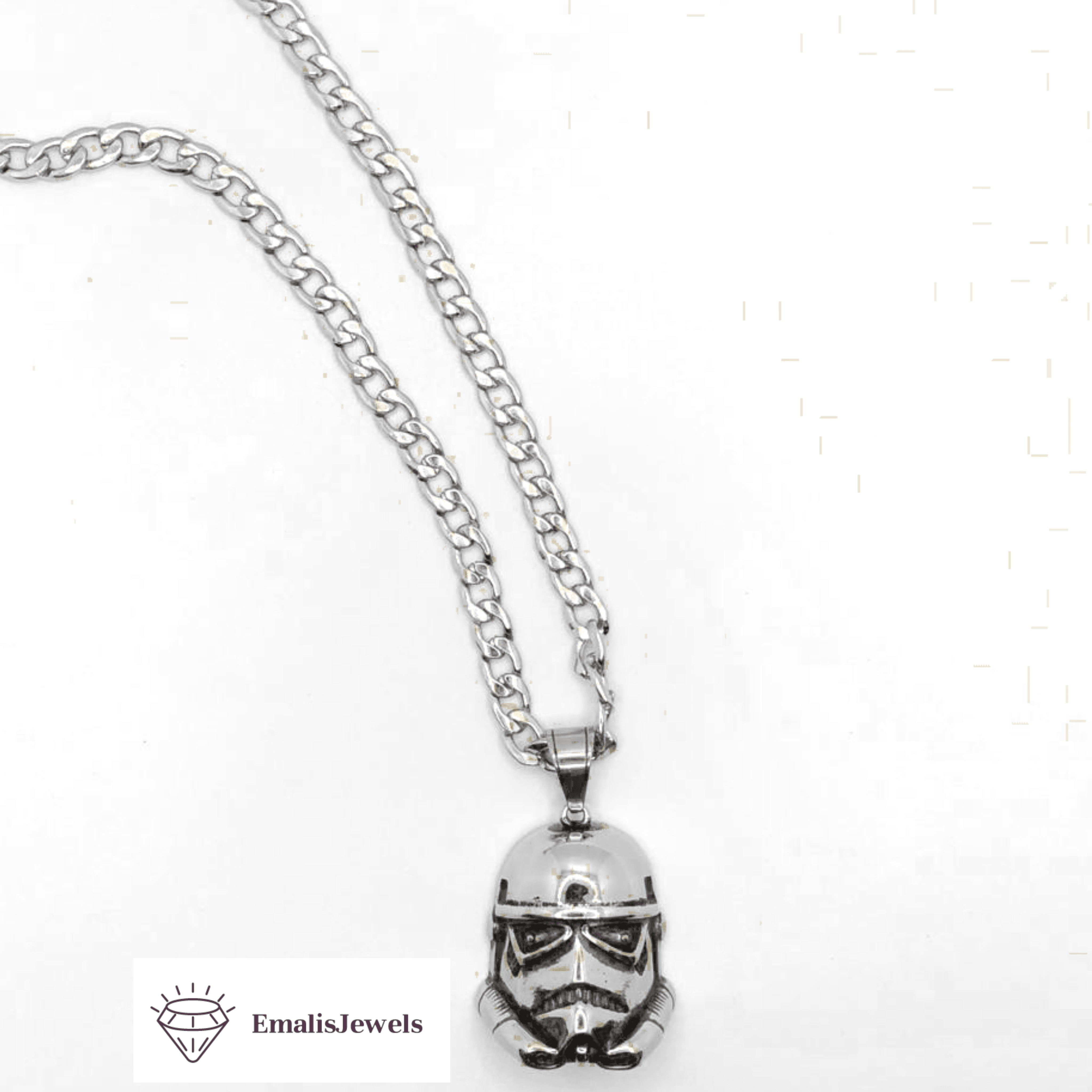 Stainless Steel Chain Necklace and Stainless Steel Vader Villian Pendant