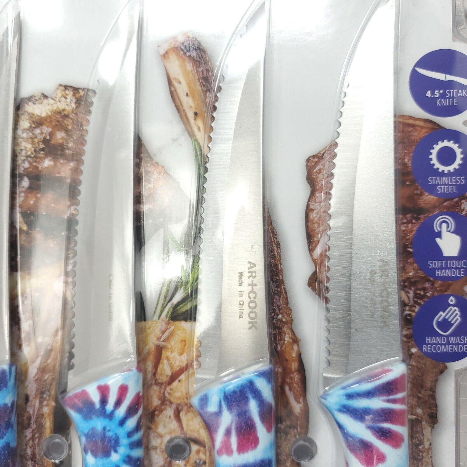 Tie-Dye Art+Cook Blue & Red Steak Knives Set of 6