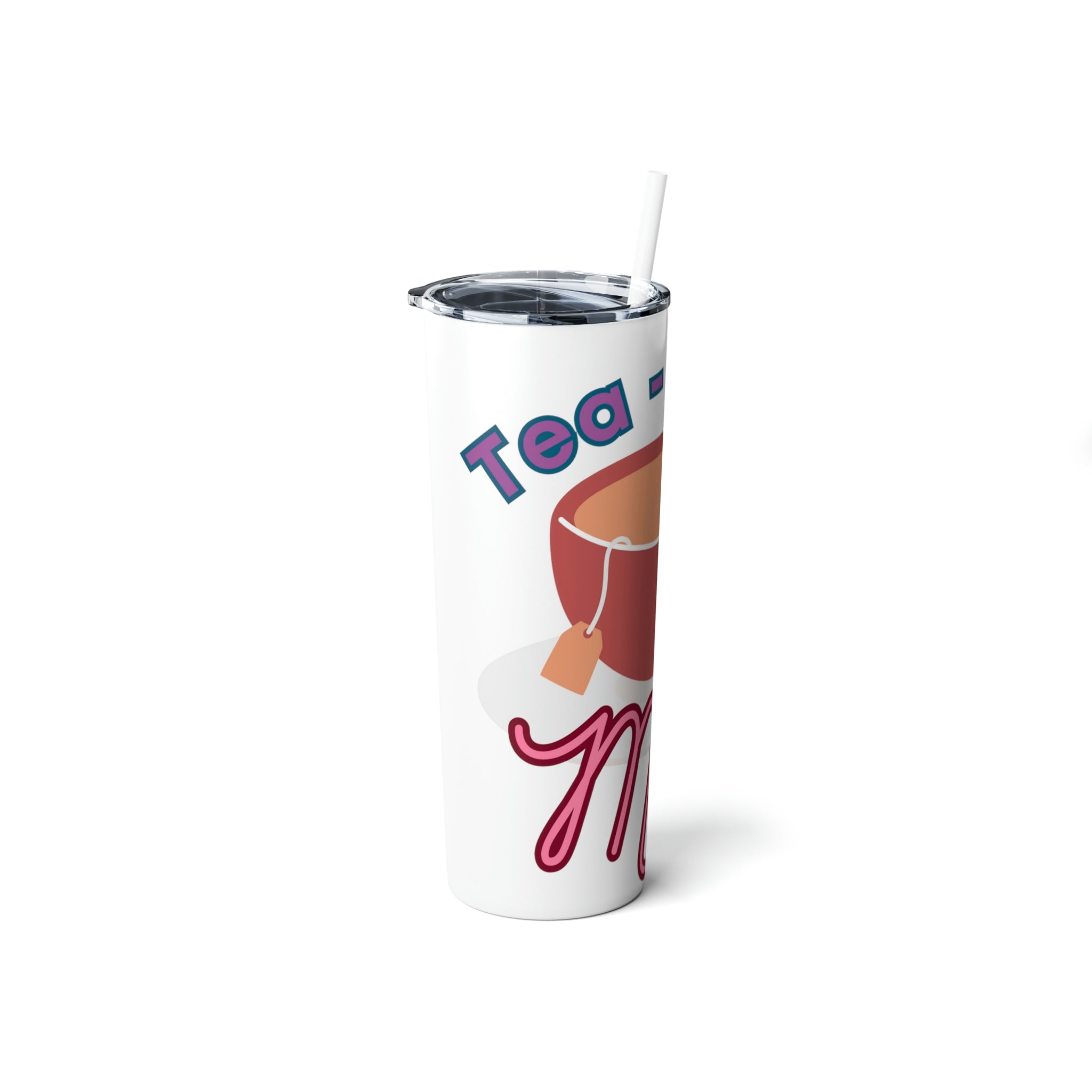 Tea-riffic Mom Skinny Steel Tumbler with Straw, 20oz