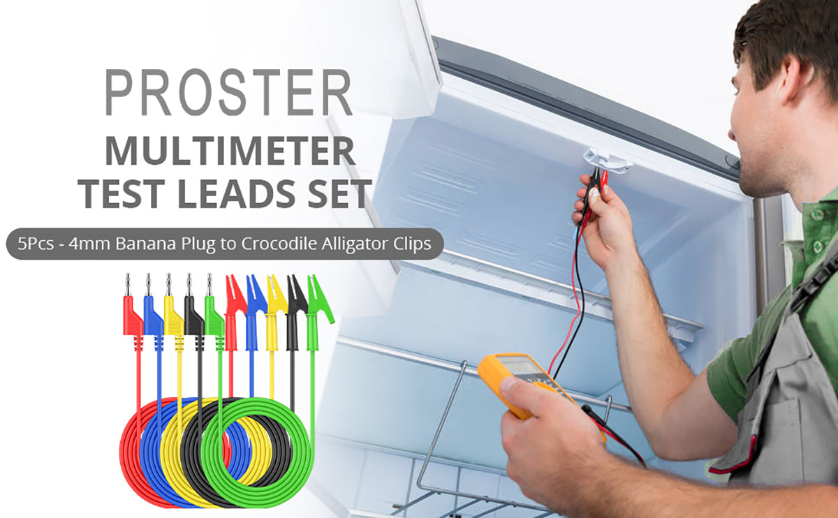 Proster 5PCS Test Leads 4mm Stackable Banana Plug