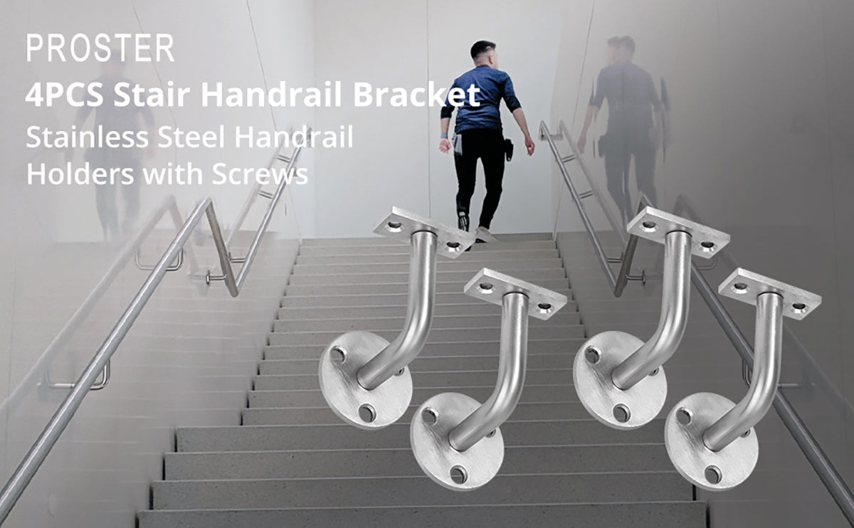 Proster 4PCS Stair Handrail Bracket Stainless Steel