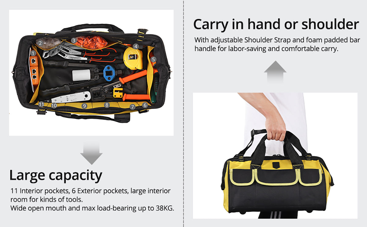 Proster 18-Inch Tool Bag Waterproof and Tear-Resistant 45*26*25cm