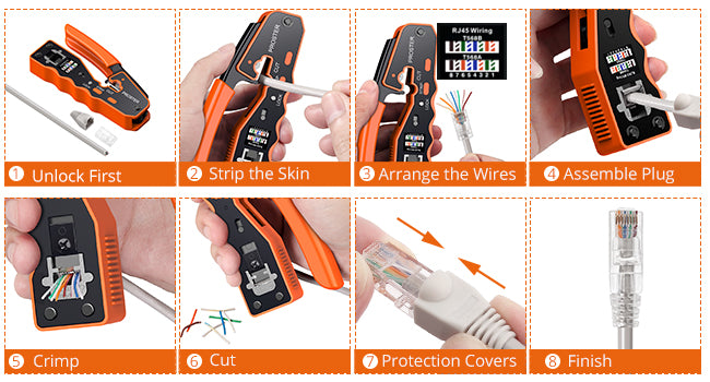 Proster RJ45 Crimping Tool Proster Network Cable Pliers Connector Netw ...