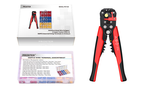 Proster 3 in 1 Crimping Pliers 0.2-6mm²/10-24AWG Wire Crimping Set