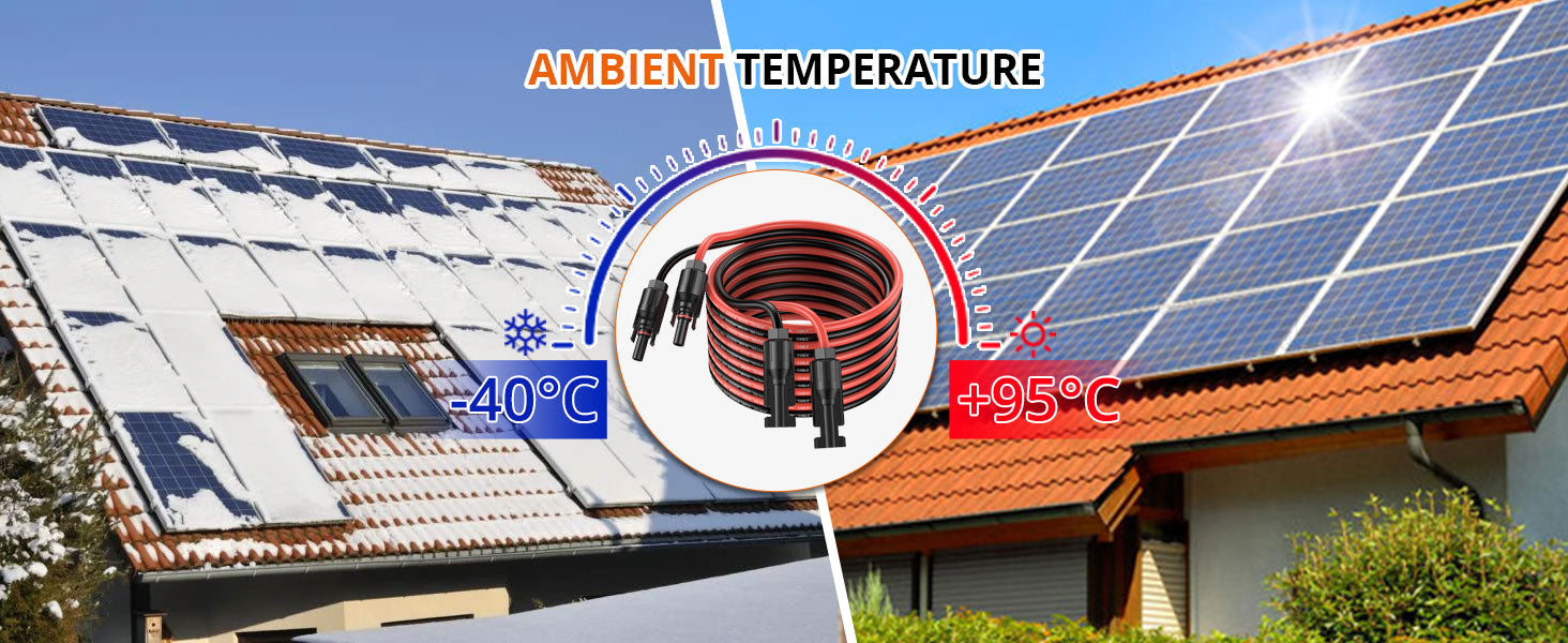 Proster 5m/16ft 12AWG 4mm² Solar Panel Extension Cable (5m Red + 5m Black)