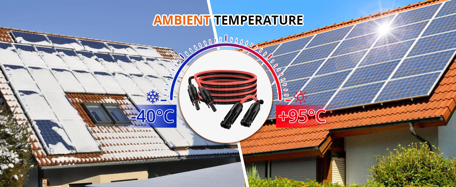 Proster Solar Panel Extension Cable 3m/10ft 12AWG 4mm² (3m Red + 3m Black)