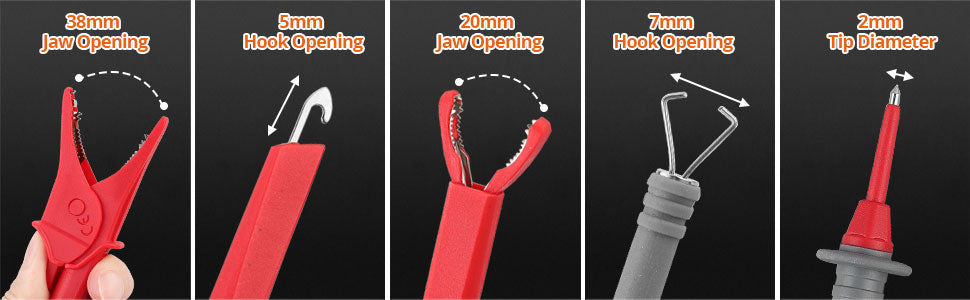 Proster Multimeter Test Leads Set with Alligator Clips Test Hook Test Probes Lead Professional Electrical Test Leads with Storage Pouch