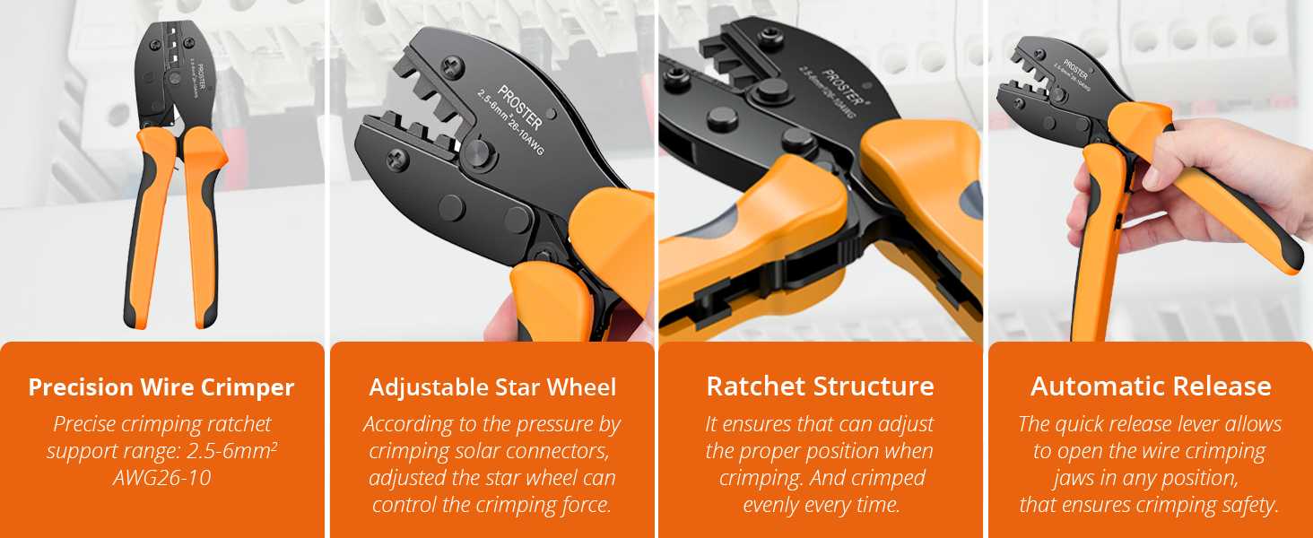 Proster Solar Crimping Tools Set for 2.5-6.0mm²