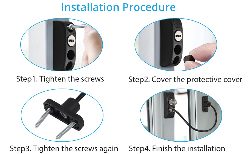 Proster Window Restrictor Locks 4 Packs Security Cable
