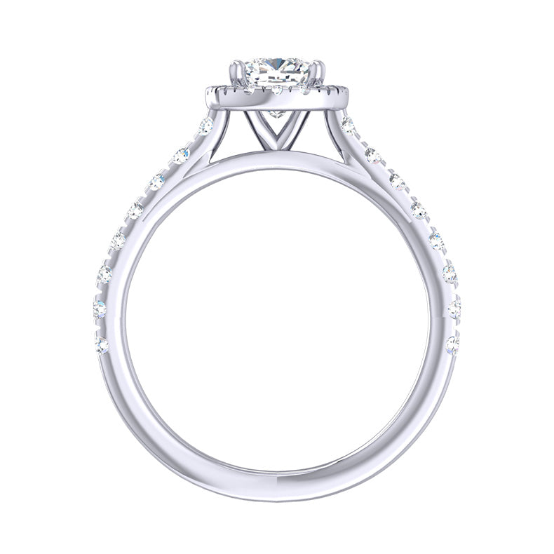 Halo Cushion Cut Diamond Ring