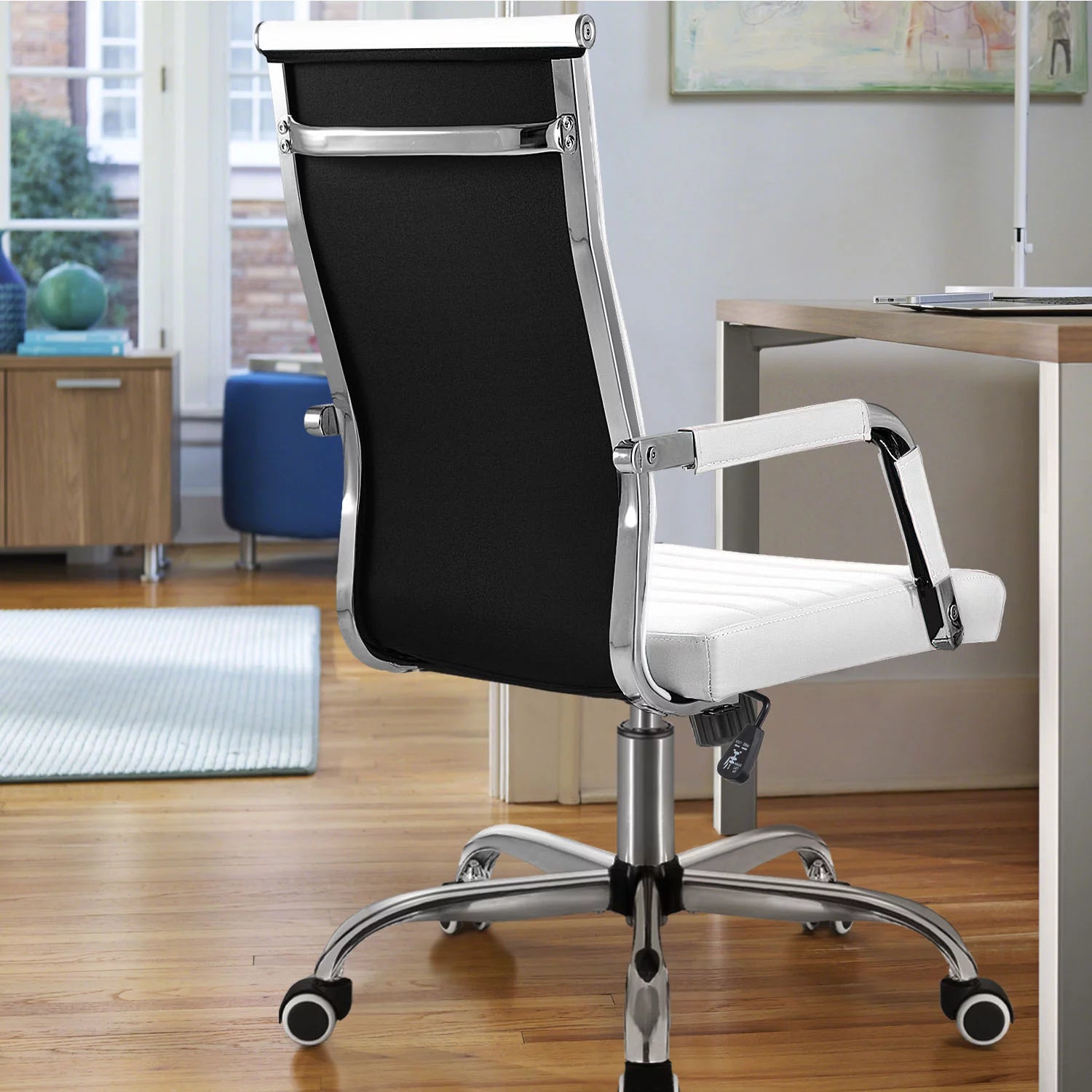 Homall Mid-Back Faux Leather Office Desk Chair Executive Conference Task Chair with Arms