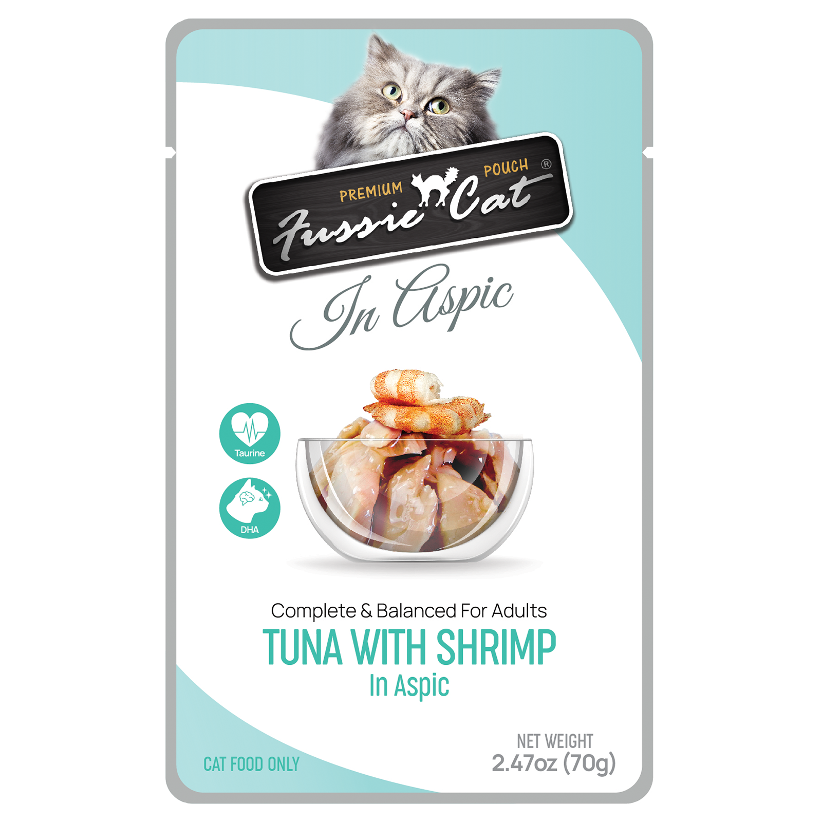 Fussie Cat Premium Pouch Tuna with Shrimp in Aspic Cat Food