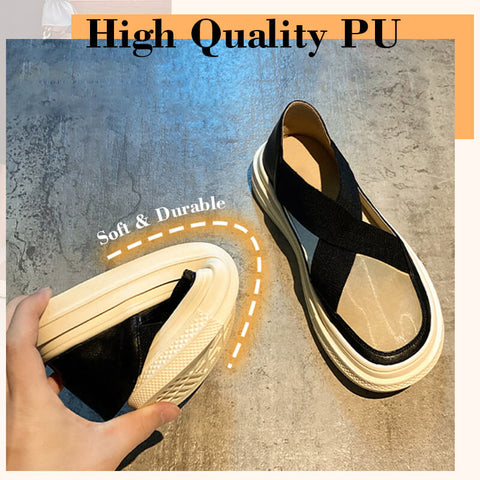 Elasticity Casual Gauze Loafer Sandals