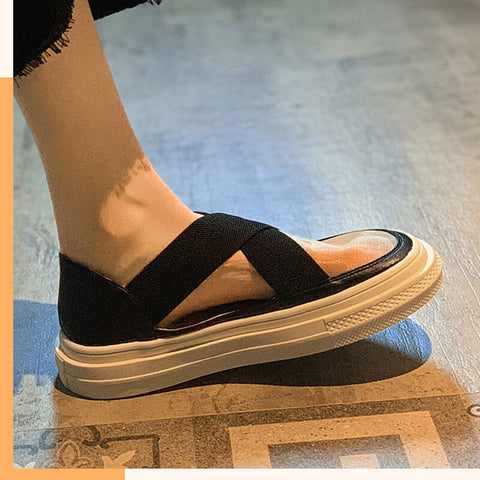 Elasticity Casual Gauze Loafer Sandals