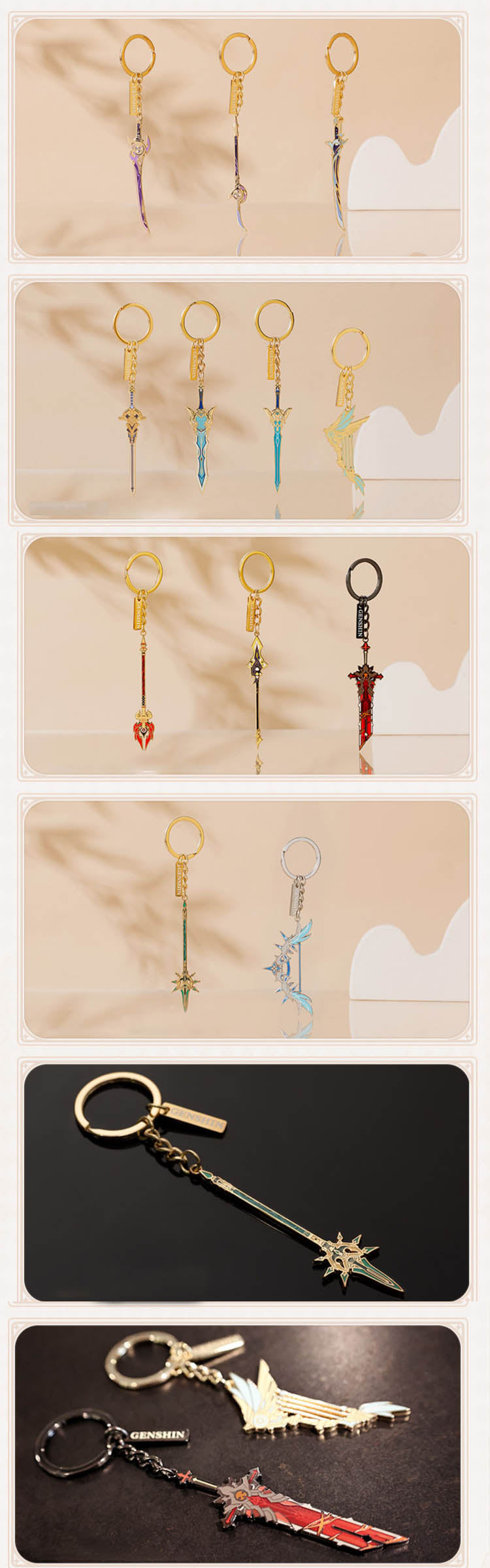 Genshin Official Weapons Metal Keychain Pendant
