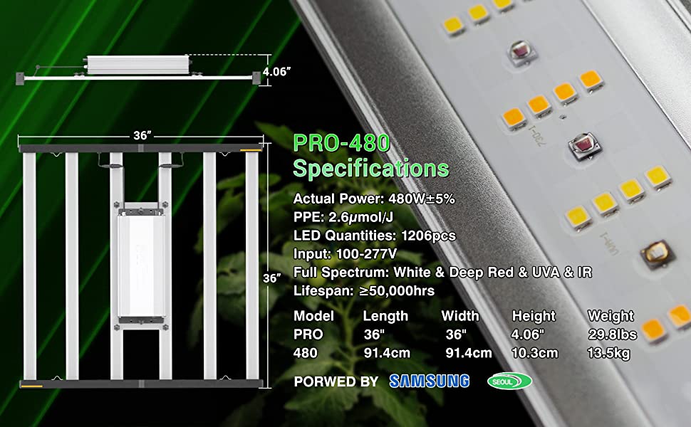 hyphotonflux 480w led grow light