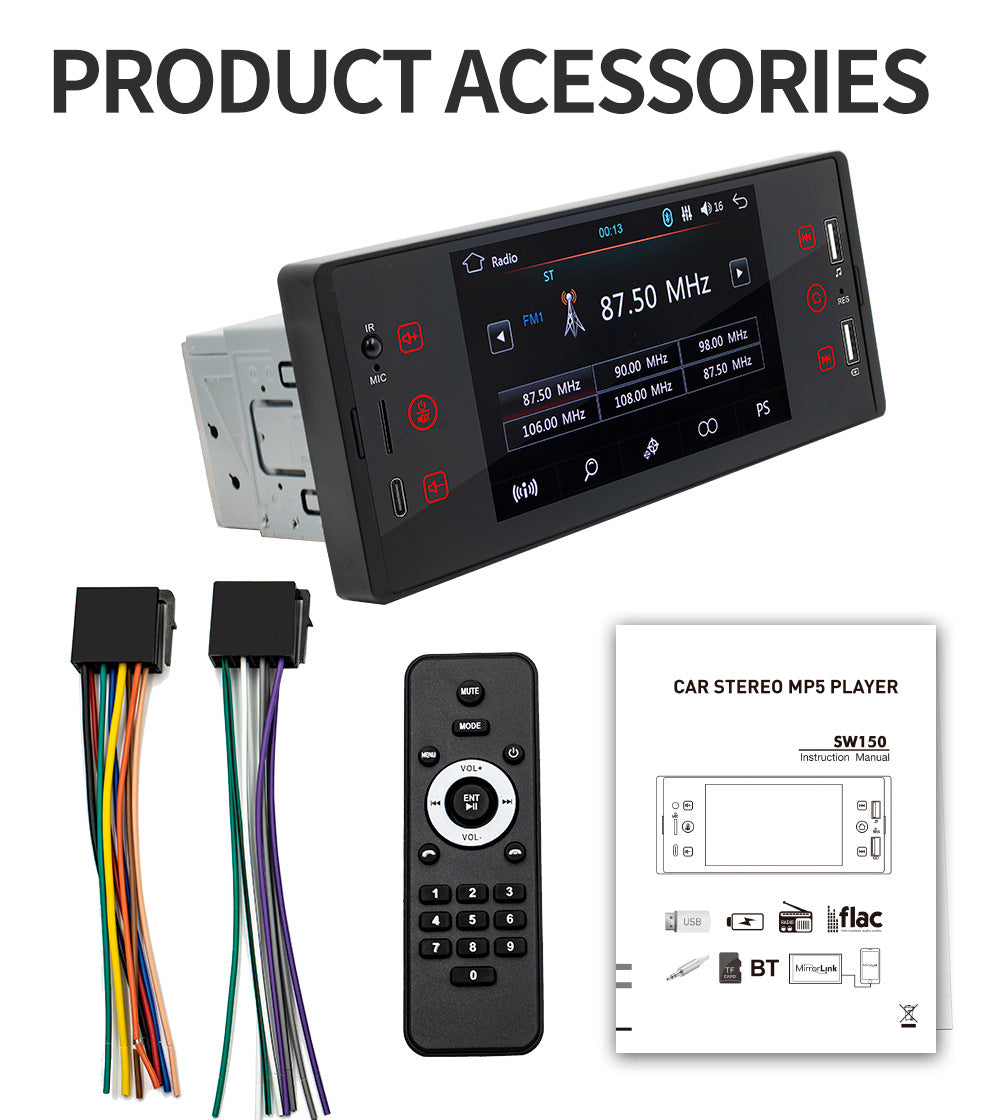 Car Stereo Single Din Bluetooth MP3 Radio Player Dash-ESLYYDS
