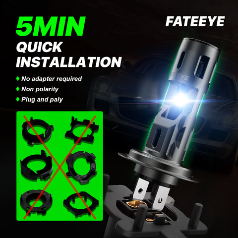 FATEEYE A700-F4-H1 LED HEADLIGHT BULBS HEADLAMP 60W 13000LUMENS 6500K