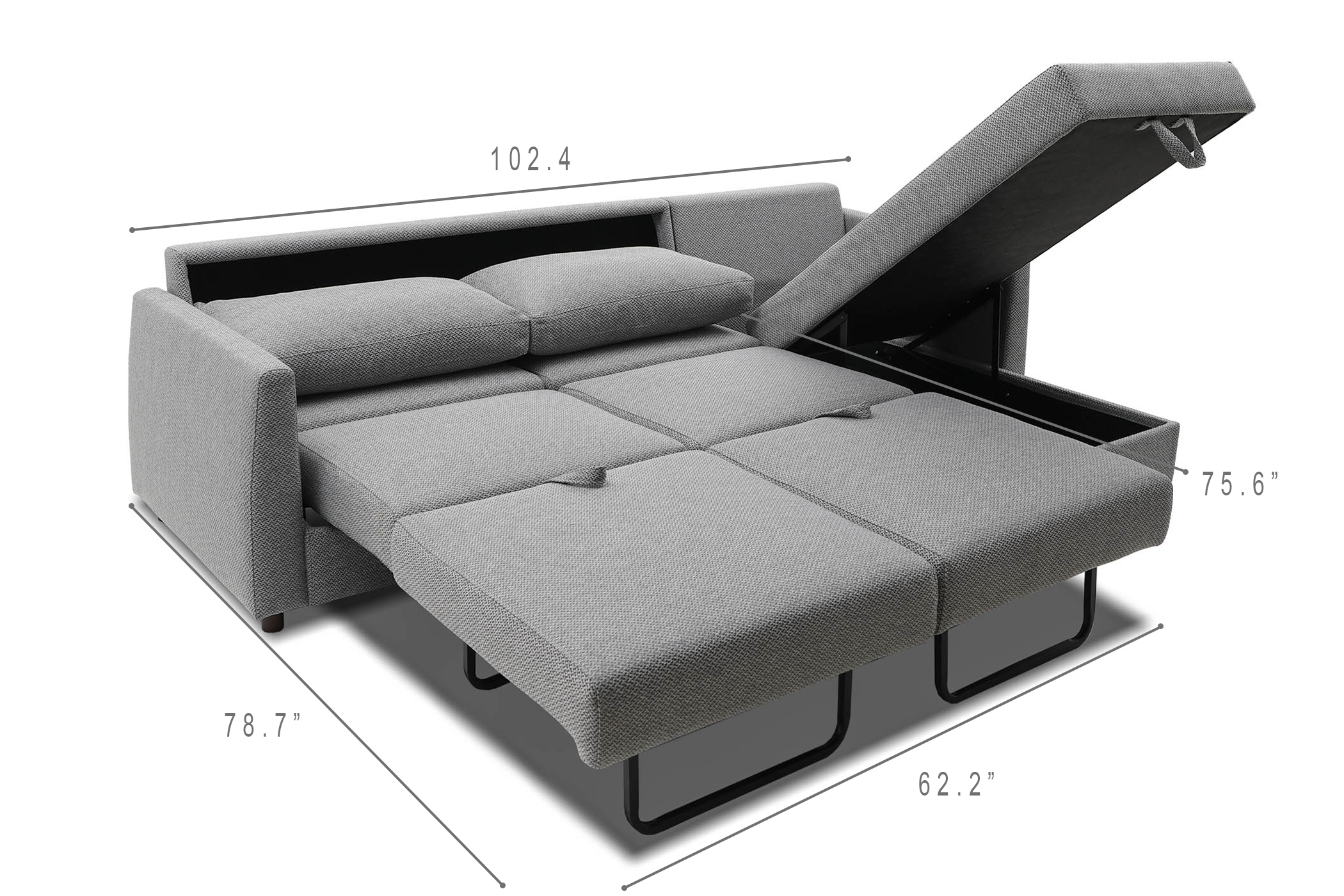 Bergen Reversible Sectional Sofa Bed With Storage