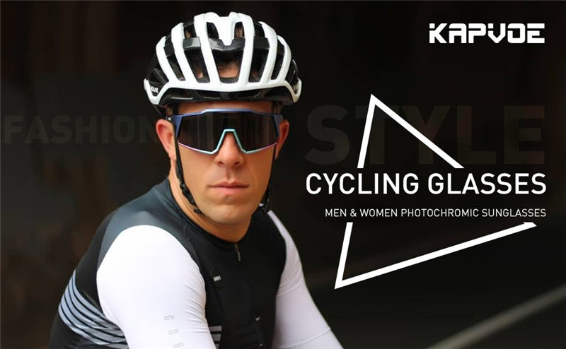 KAPVOE Photochromic Cycling Glasses with TR90 Sports Sunglasses
