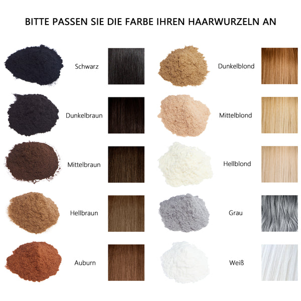 Bitte stimmen Sie die Farbe Ihrer Haarwurzeln ab.