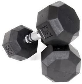 Rubber Dumbbell Pair, 60lbs