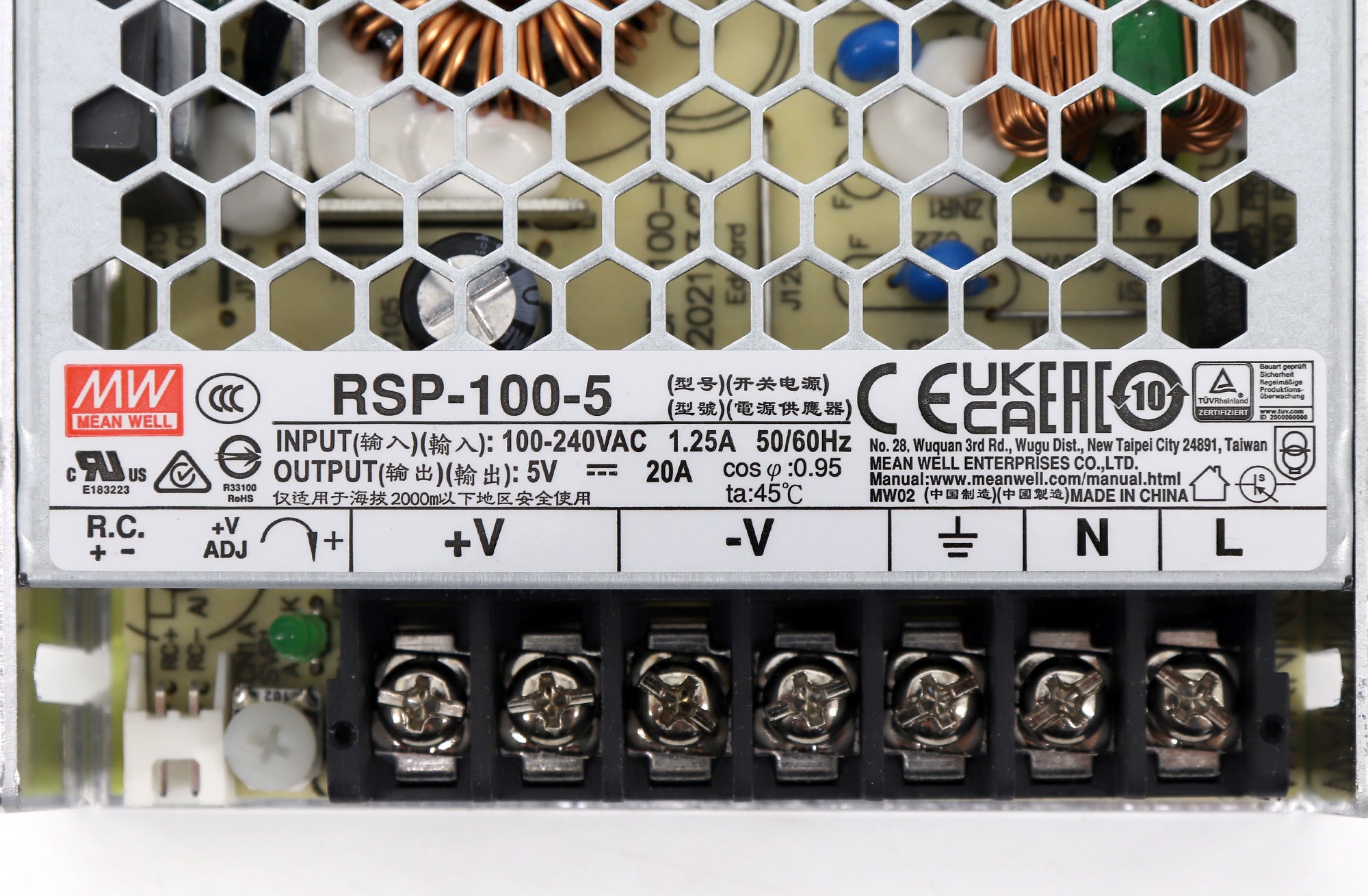 Meanwell RSP-100-5 شاشة LED مصدر طاقة AC / DC