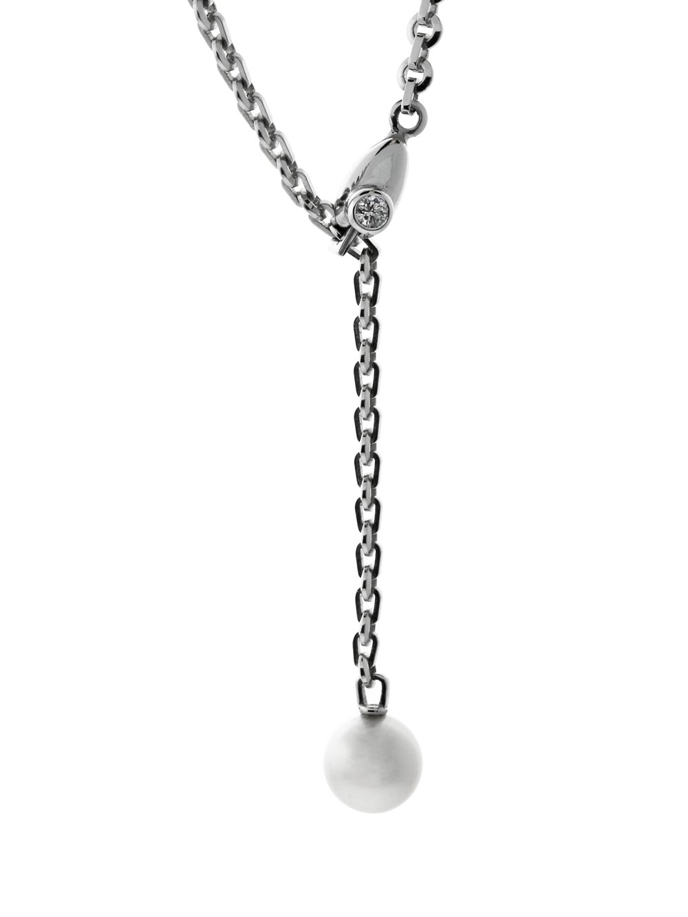 Cartier Pearl Diamond White Gold Necklace