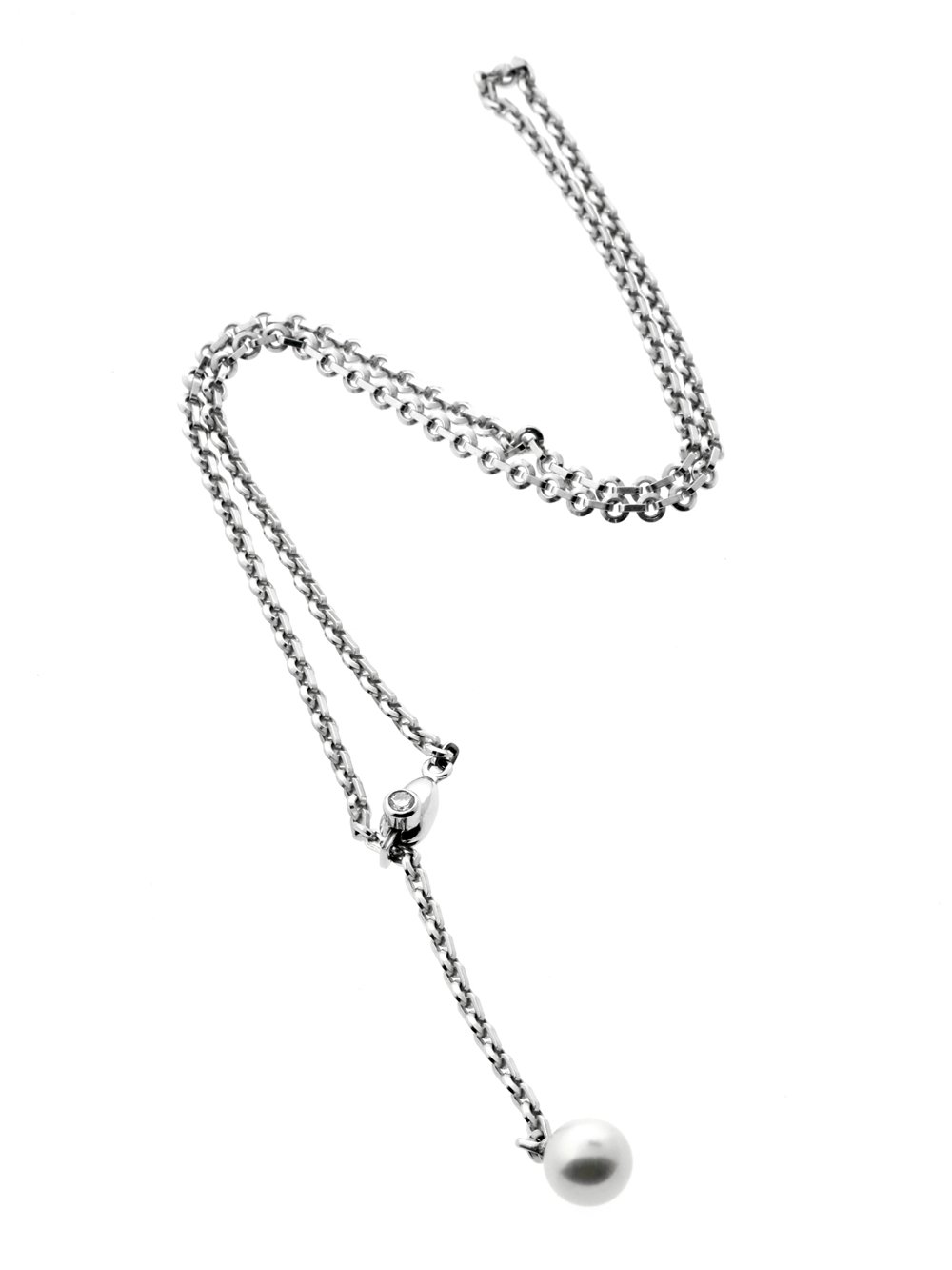 Cartier Pearl Diamond White Gold Necklace