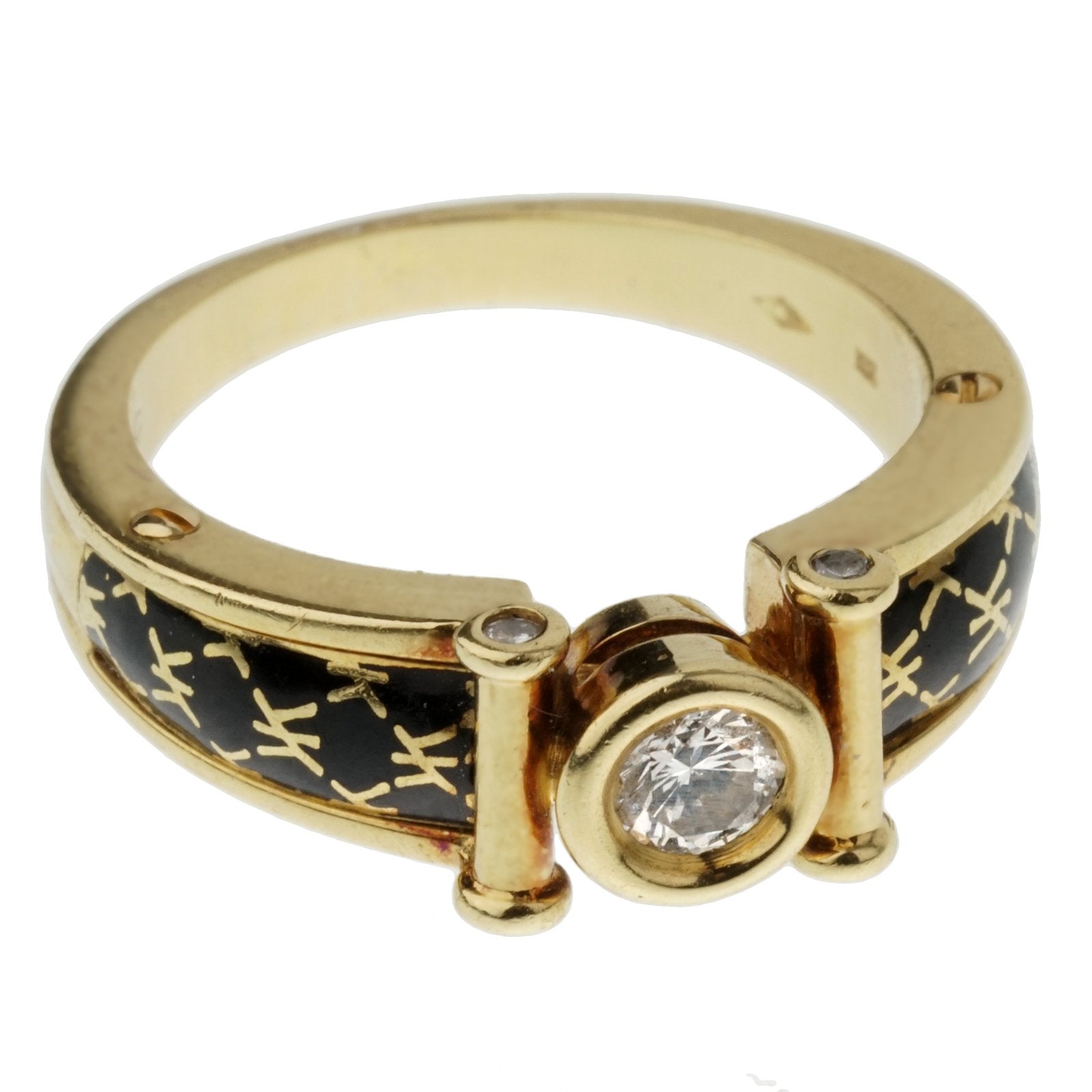 Korloff Enamel Diamond Yellow Gold Band Ring