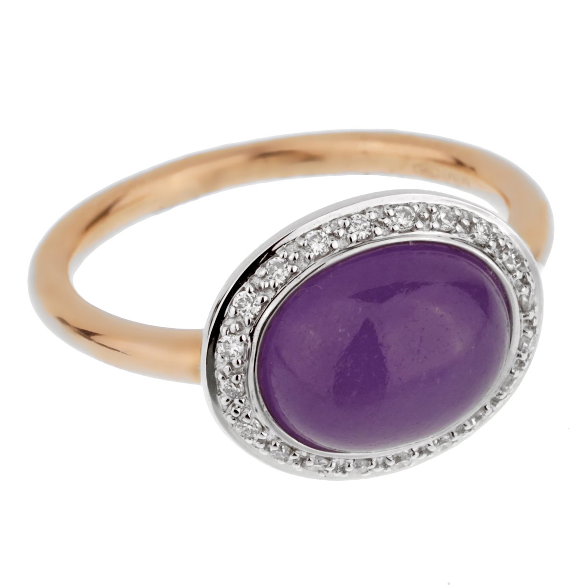 Mimi Milano Violet Jade Diamond Rose Gold Ring