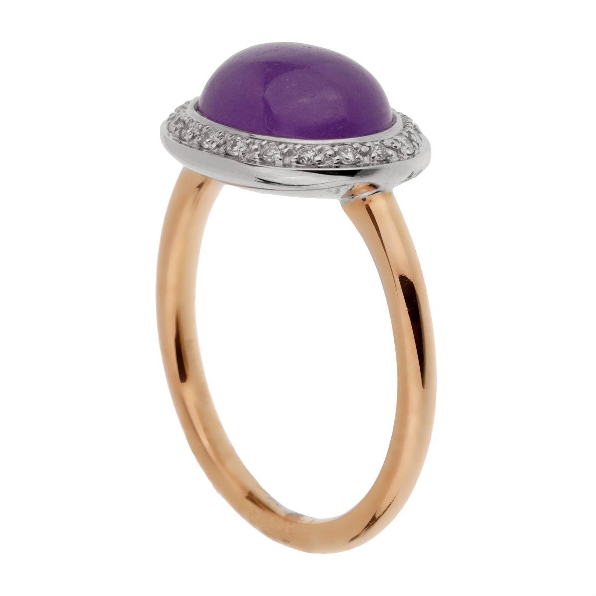 Mimi Milano Violet Jade Diamond Rose Gold Ring