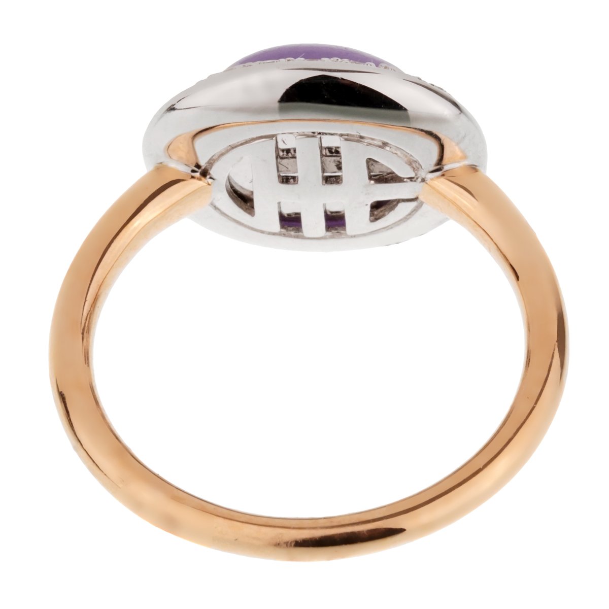 Mimi Milano Violet Jade Diamond Rose Gold Ring