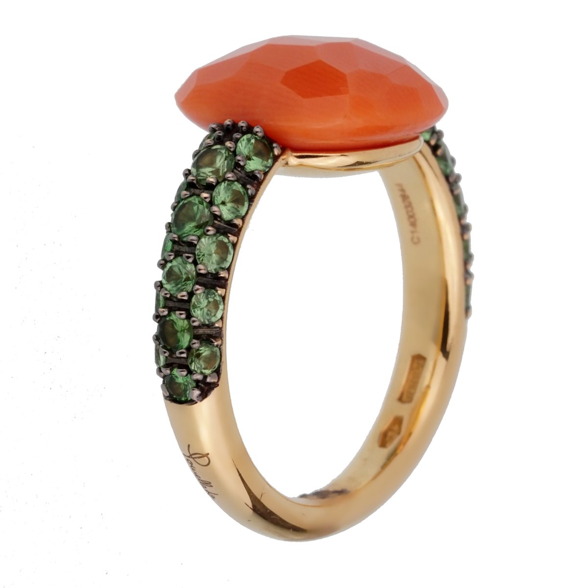 Pomellato Coral Cocktail Rose Gold Ring Sz 5 1/2