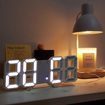 3D LED Wall Clock Display for Living Room