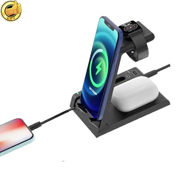 6 in 1 Wireless Charging LED Dock Station for Airpod iWatch