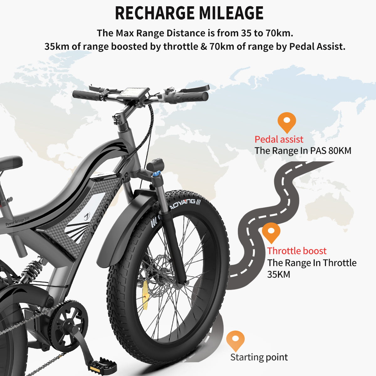 Electric Bike Fat Tire With Removable Lithium Battery for Adults