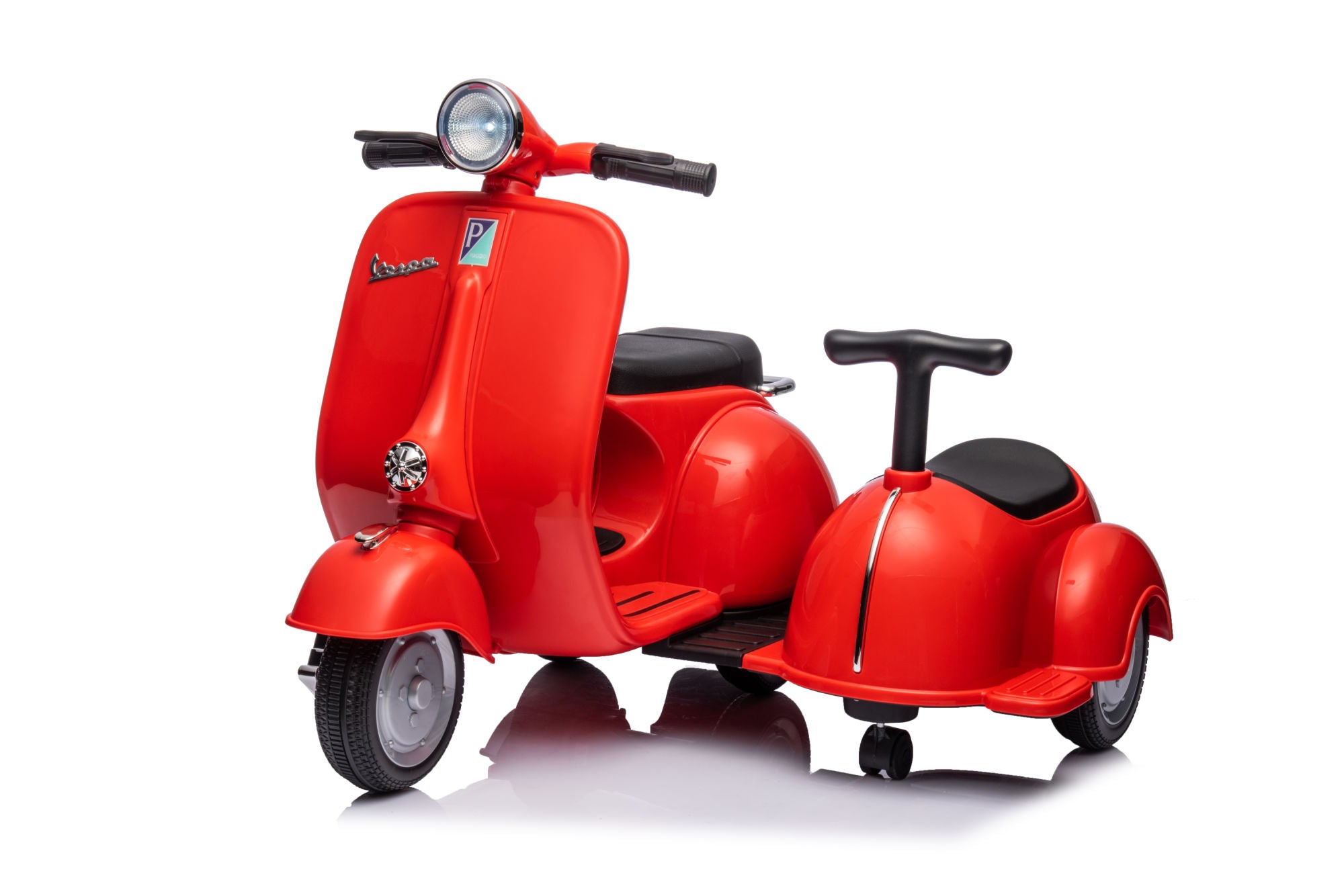 6V LICENSED Vespa Scooter Motorcycle with Side Car for kids