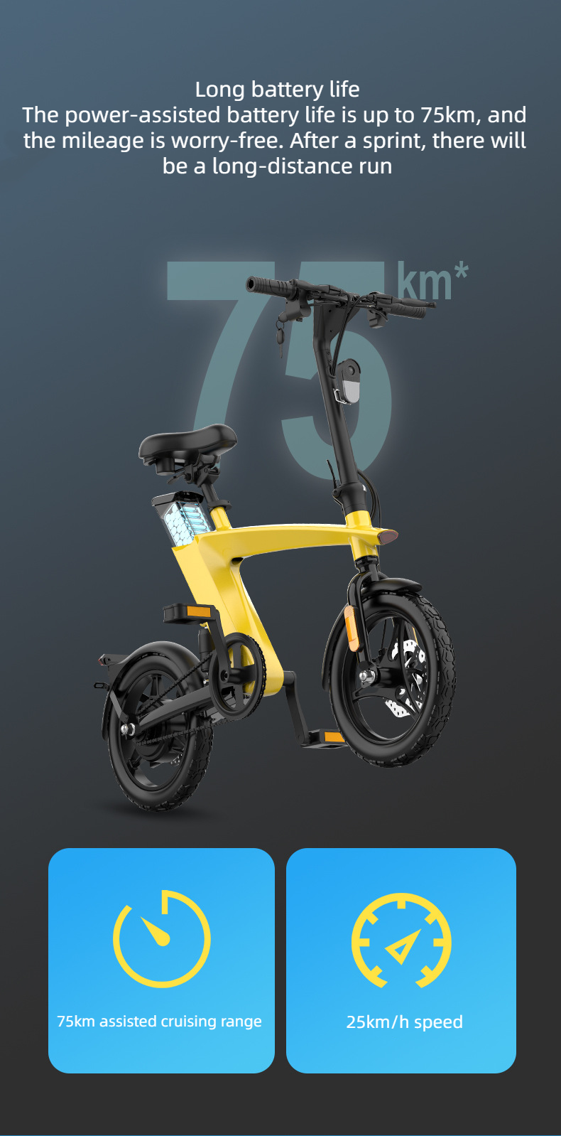 KAIXIN H1 Foldable Electric Bike 14 Inches Tire Electric Bike