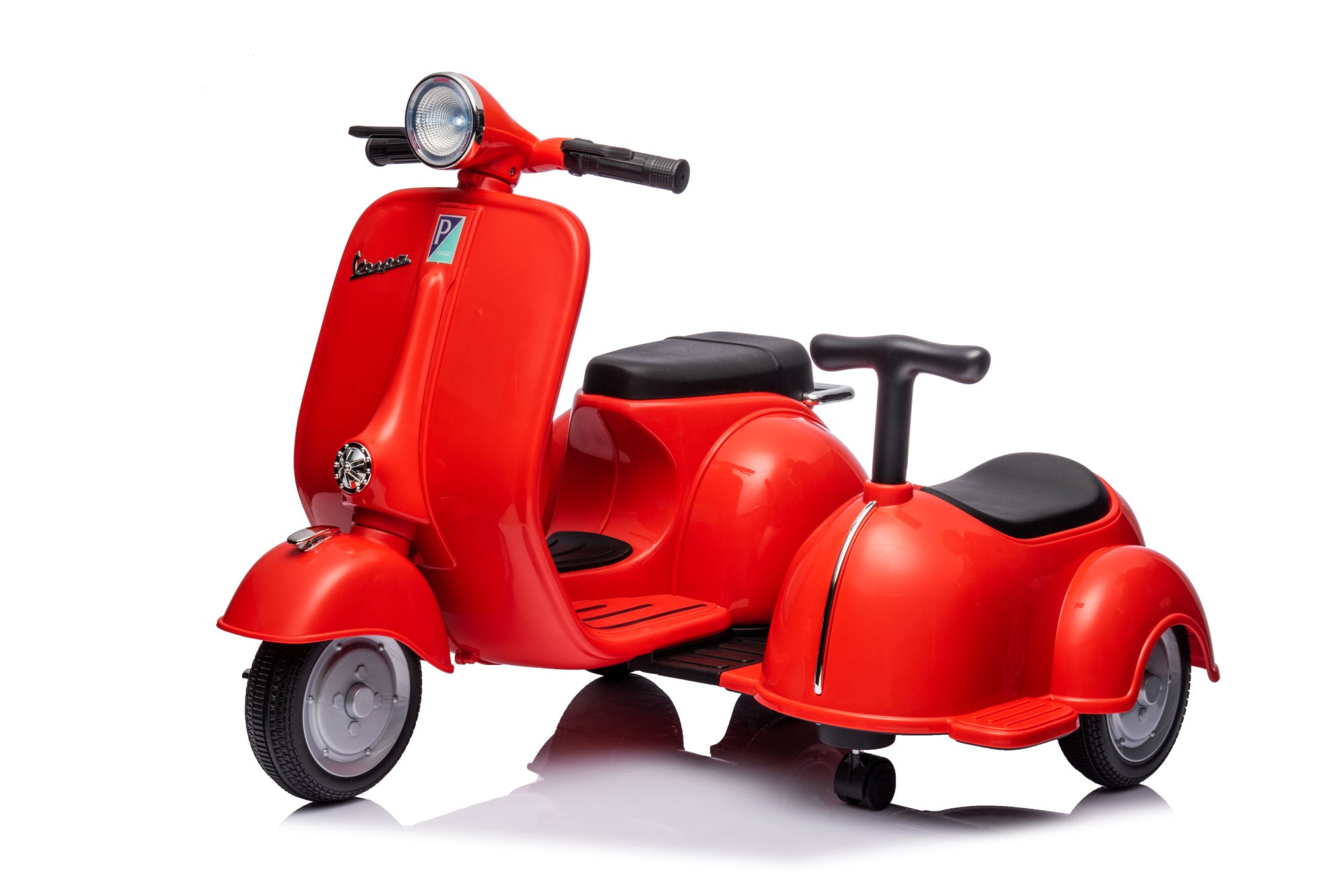 6V LICENSED Vespa Scooter Motorcycle with Side Car for kids