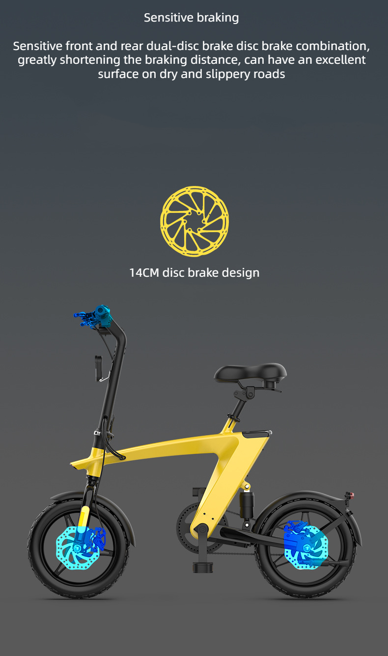 KAIXIN H1 Foldable Electric Bike 14 Inches Tire Electric Bike