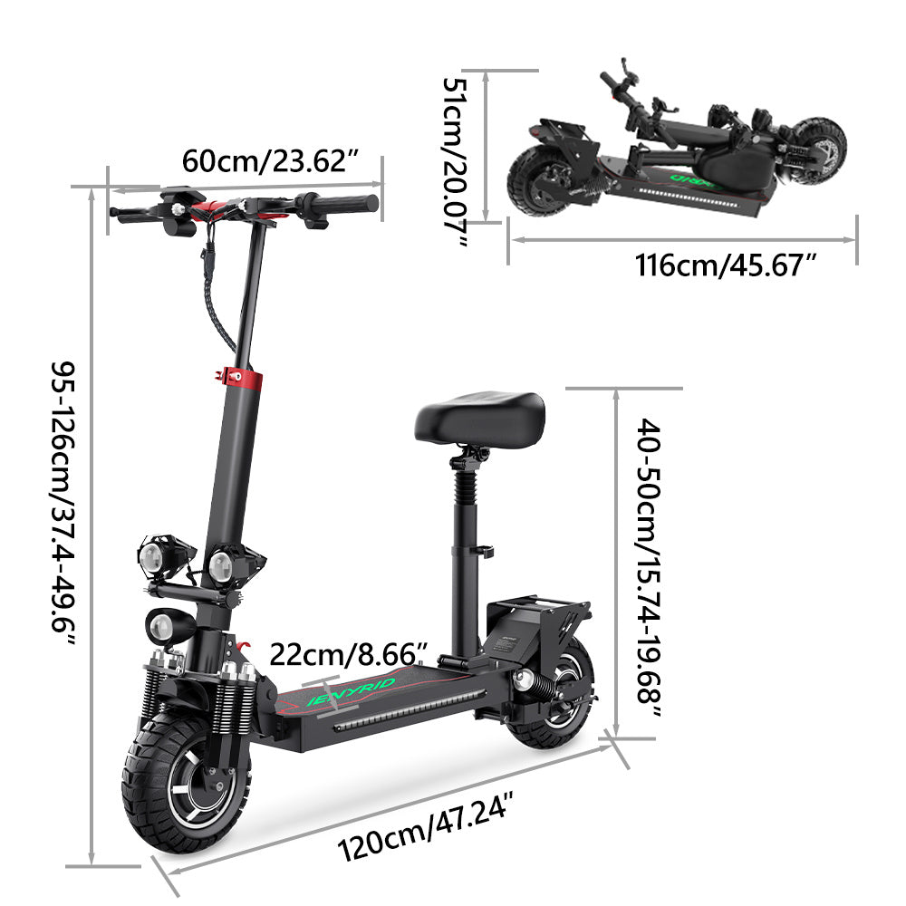 IE-ES10 Electric Scooter Off Road Folding E-Scooter 10 Inches With Seat