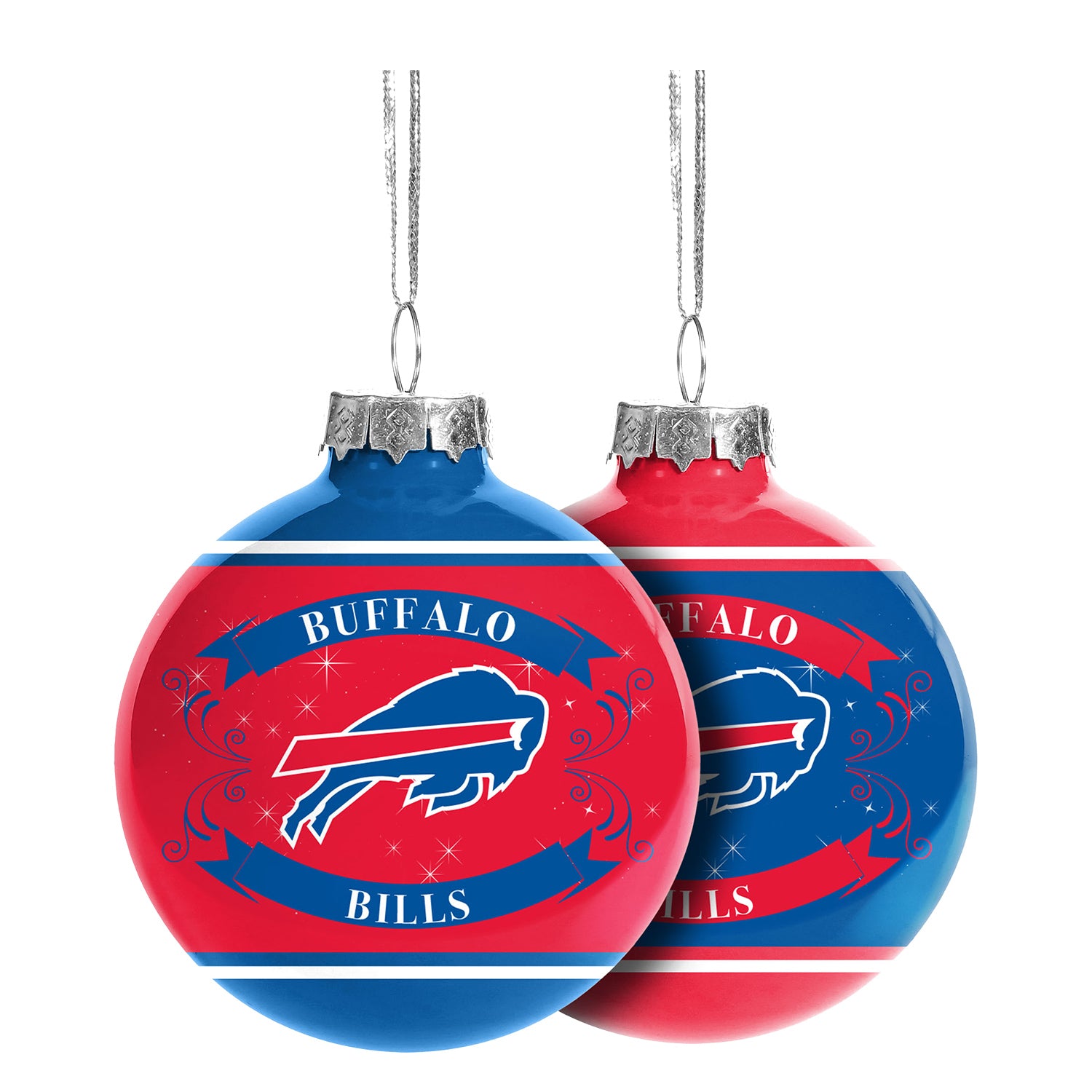 FOCO Buffalo Bills 2 Pack Glass Ball Ornament