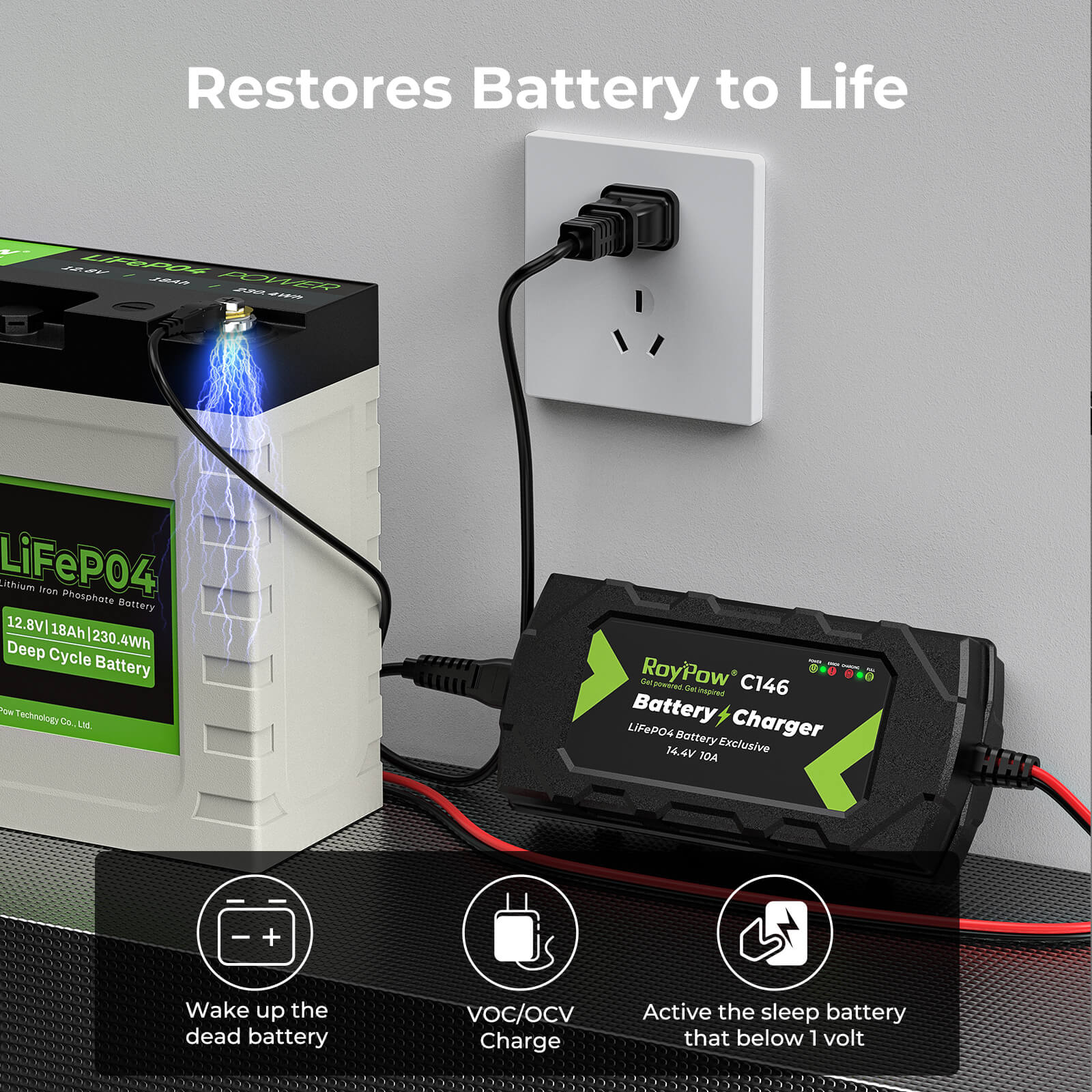 14.4V 10A LiFePO4 Battery Charger 10