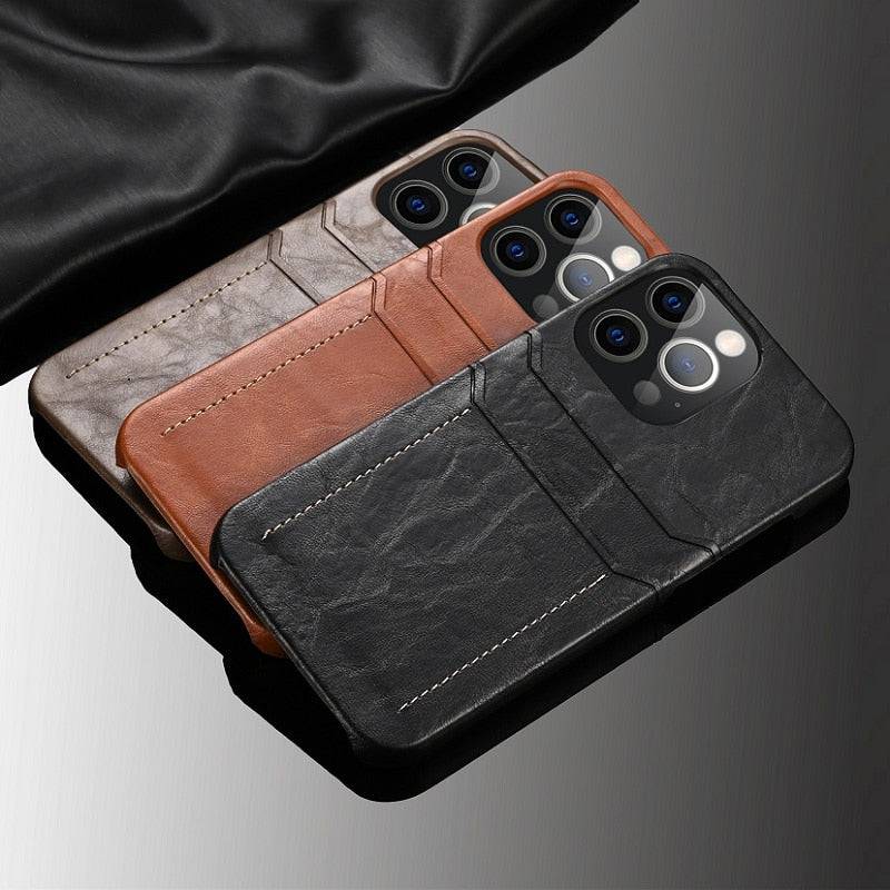 Luxury Leather Slim Card Holder Wallet Cute Hard Shell Cover